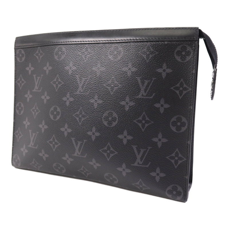 LOUIS VUITTON Monogram Eclipse Pochette Voyage MM銀扣手拿包-2