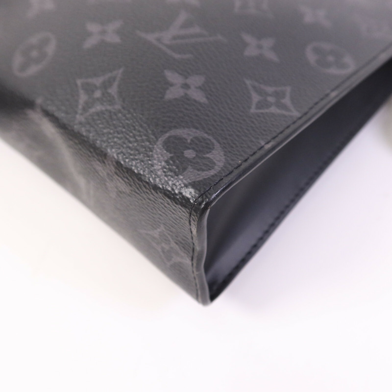 LOUIS VUITTON Monogram Eclipse Pochette Voyage MM銀扣手拿包-7
