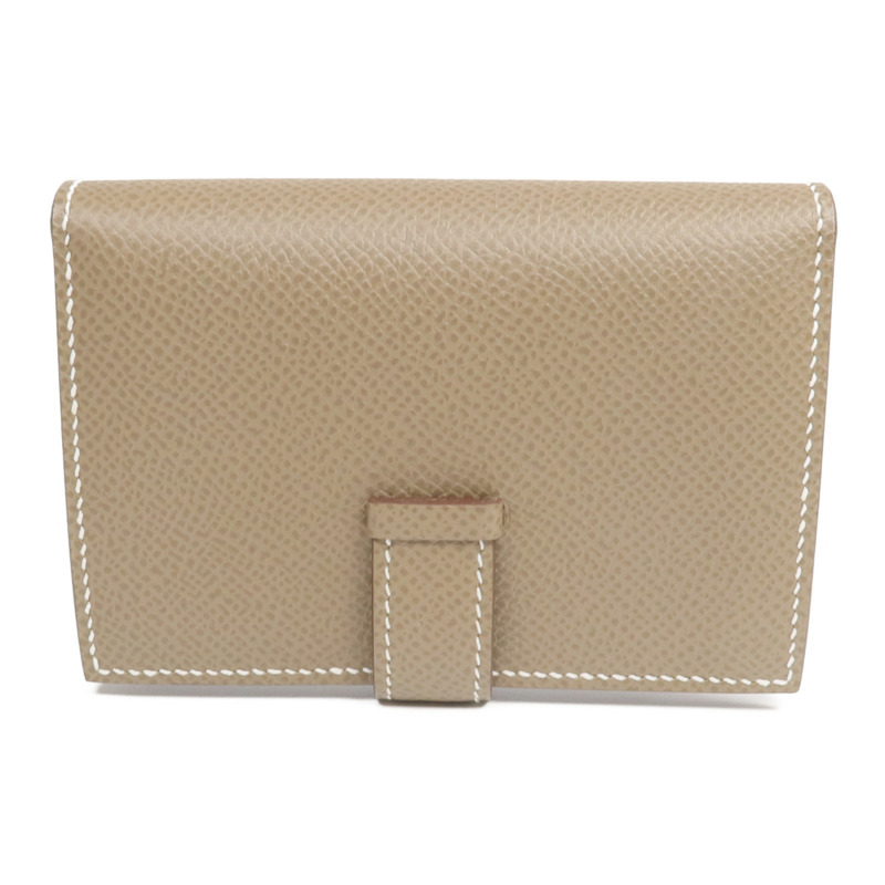 HERMES Epsom皮革Bearn Mini Wallet金扣錢包Etoupe-1