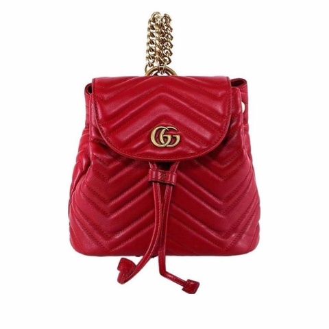 Gucci 女士 GG Marmont絎縫雙肩包均碼碼19cm*10cm*18cm