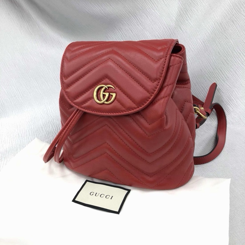 Gucci 女士 GG Marmont絎縫雙肩包均碼碼19cm*10cm*18cm-5