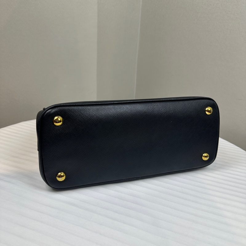 普拉達/Prada Galleria 黑色金扣中號殺手包28x12x20cm-3