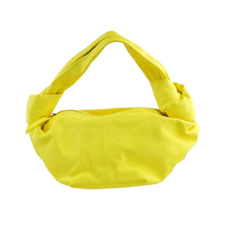 BV Bottega Veneta Double Knot Bag檸檬黃小羊皮手提包-0