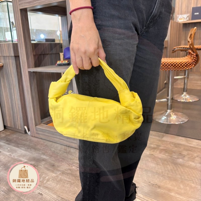 BV Bottega Veneta Double Knot Bag檸檬黃小羊皮手提包-1