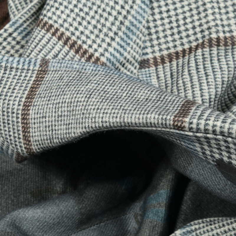 愛馬仕 (HERMES) 訂製夾克 G19993K 絲羊毛羊絨混紡 灰色 棕色 藍色 二手 男款 #46-4