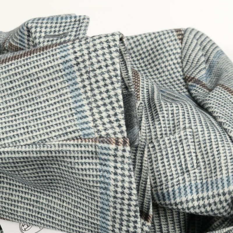 愛馬仕 (HERMES) 訂製夾克 G19993K 絲羊毛羊絨混紡 灰色 棕色 藍色 二手 男款 #46-5