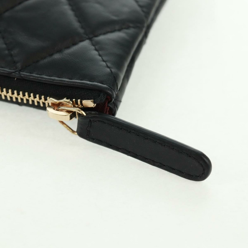 【日本直送】香奈兒 2.55 絎縫手拿包 羊皮 銀色 黑色 CC Auth mr1985V-8