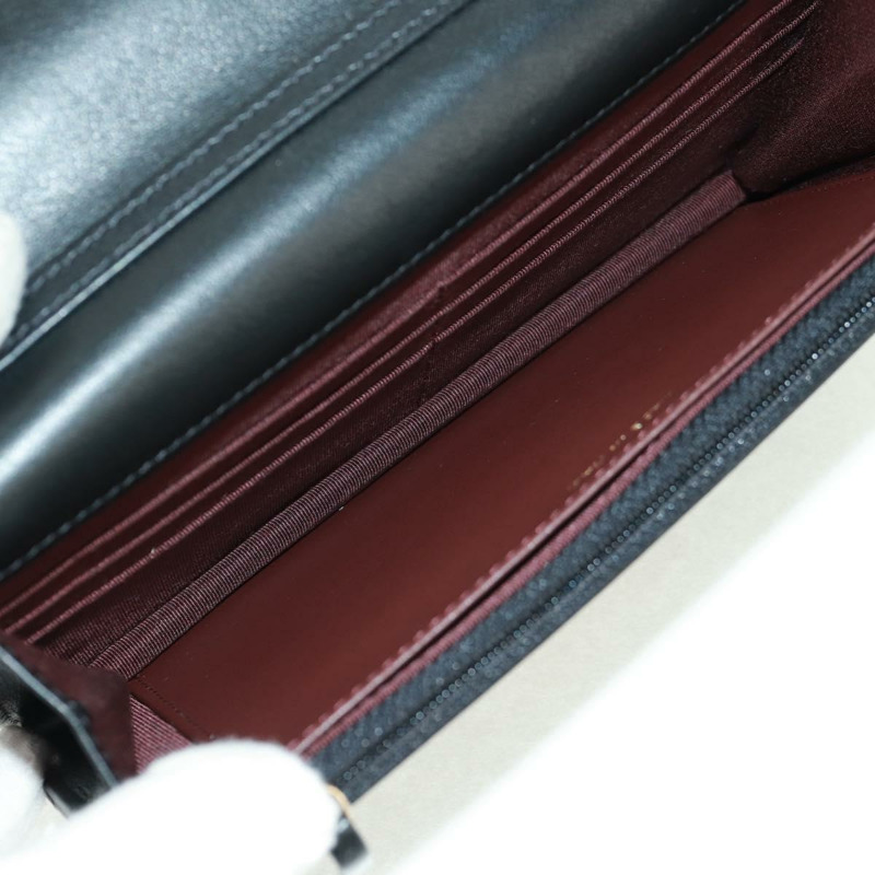 【日本直送】香奈兒 Chain Matelasse 2.55 單肩包，黑色皮革，金色雙C標誌，正品編號 165409V-10