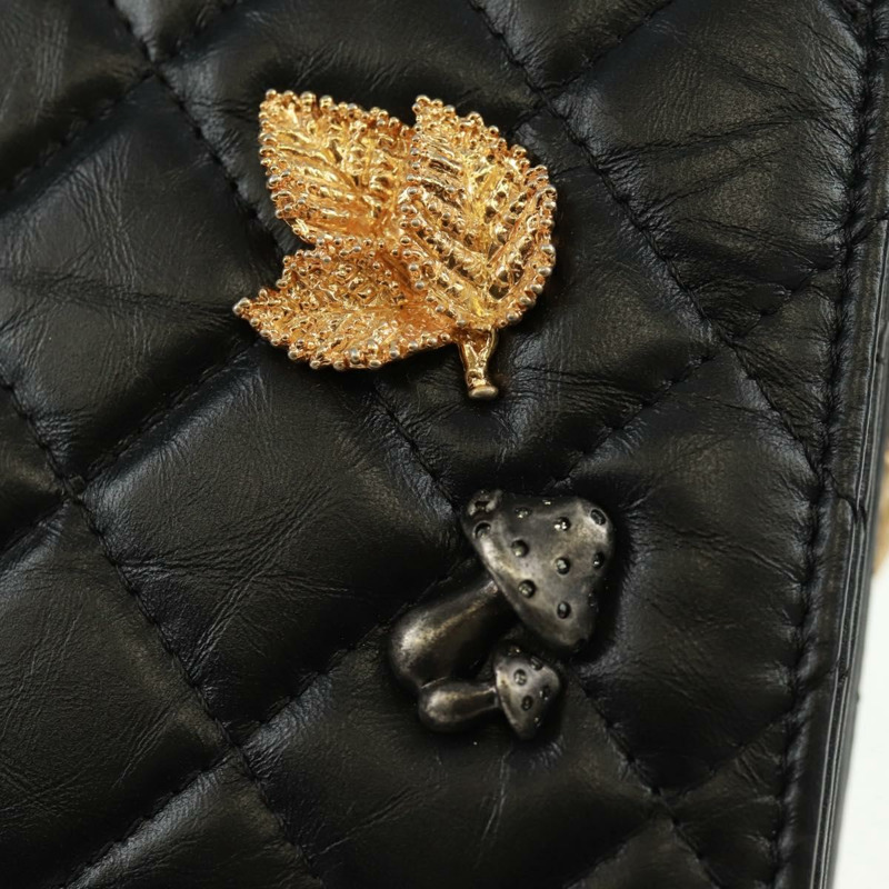 【日本直送】香奈兒 Chain Matelasse 2.55 單肩包，黑色皮革，金色雙C標誌，正品編號 165409V-17