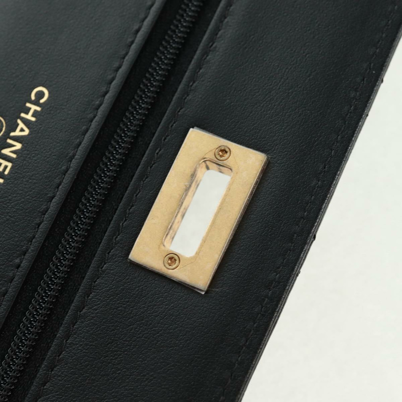 【日本直送】香奈兒 Chain Matelasse 2.55 單肩包，黑色皮革，金色雙C標誌，正品編號 165409V-20