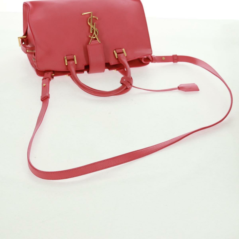 【日本直送】SAINT LAURENT Baby Cabas 手提包 皮革 2way 金色粉紅色 正品 165430SAV-8