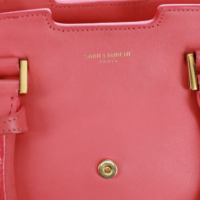 【日本直送】SAINT LAURENT Baby Cabas 手提包 皮革 2way 金色粉紅色 正品 165430SAV-20