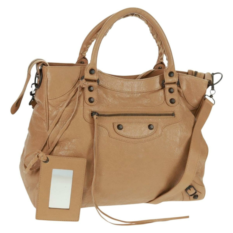 【日本直送】BALENCIAGA 經典 Vero 手提包 皮革 米色 235216 正品 am10563V-0