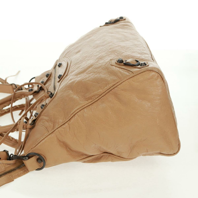 【日本直送】BALENCIAGA 經典 Vero 手提包 皮革 米色 235216 正品 am10563V-2