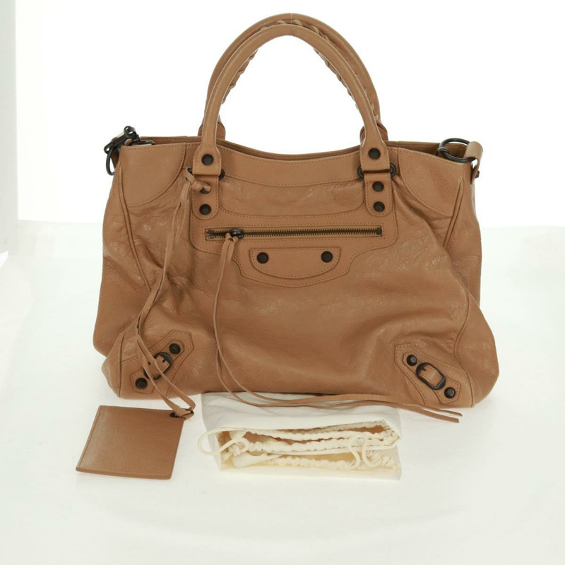 【日本直送】BALENCIAGA 經典 Vero 手提包 皮革 米色 235216 正品 am10563V-11