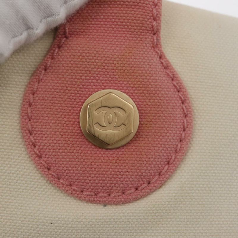 【日本直送】香奈兒帆佈白金雙C手提包 正品 BA9739-9