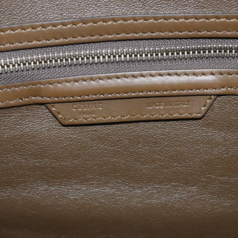 【日本直送】CELINE Luggage 中型手提包 帆布皮革 米色 金色 正品 ka1654SAM-18