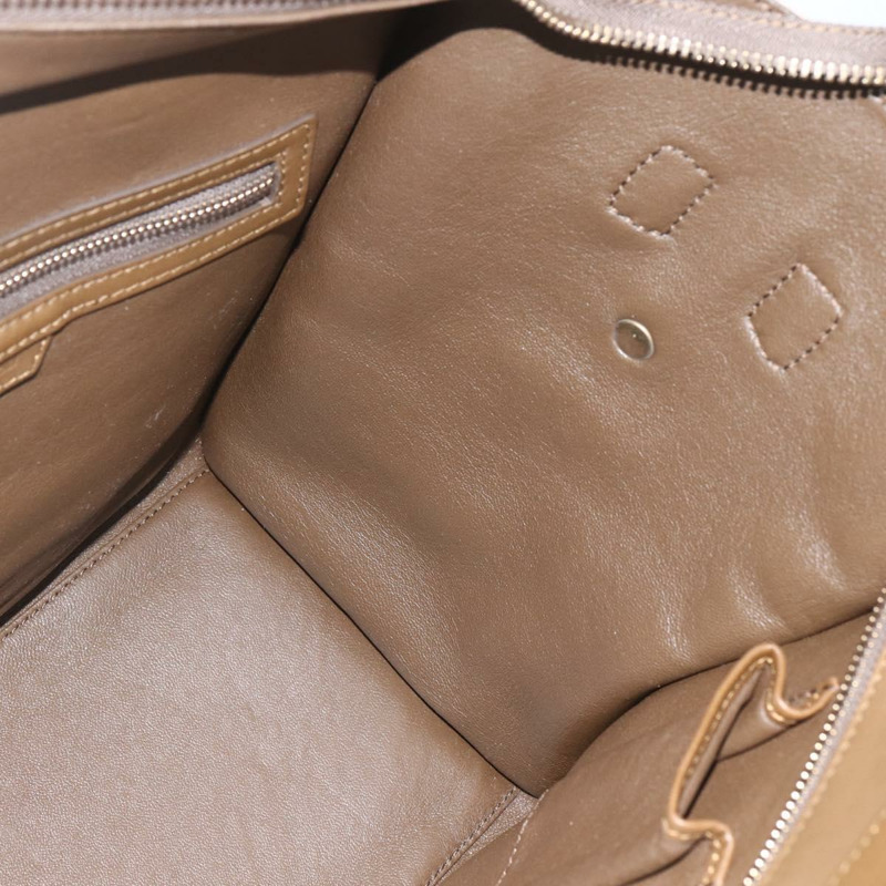 【日本直送】CELINE Luggage 中型手提包 帆布皮革 米色 金色 正品 ka1654SAM-20