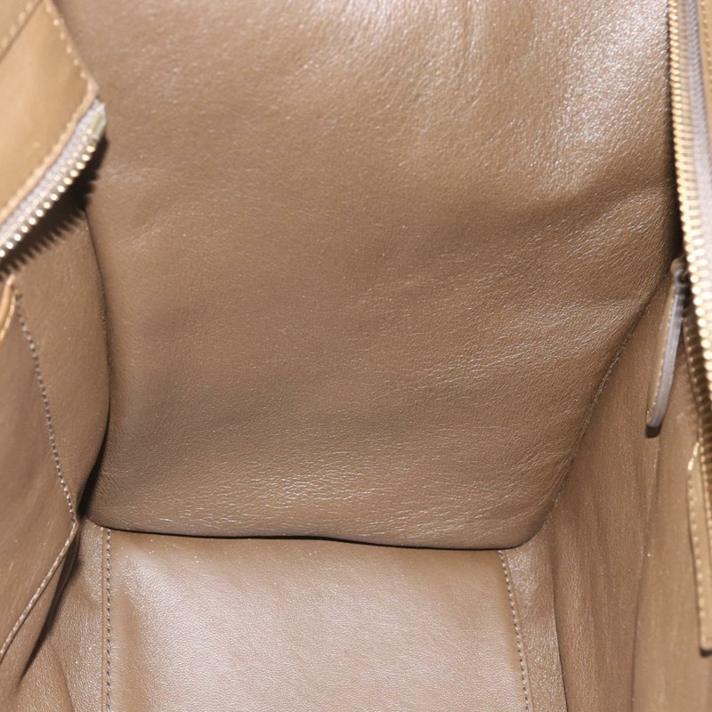【日本直送】CELINE Luggage 中型手提包 帆布皮革 米色 金色 正品 ka1654SAM-21