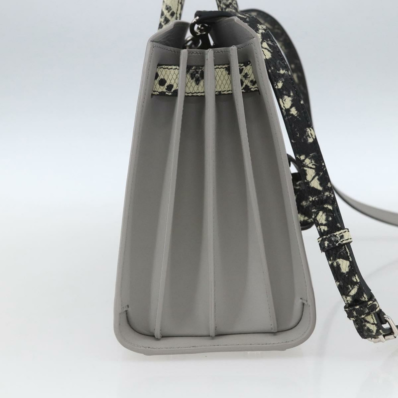 【日本直送】SAINT LAURENT Sac De Jour Baby 手袋 皮革 2way 灰色銀色 Auth ka1699SAM-2