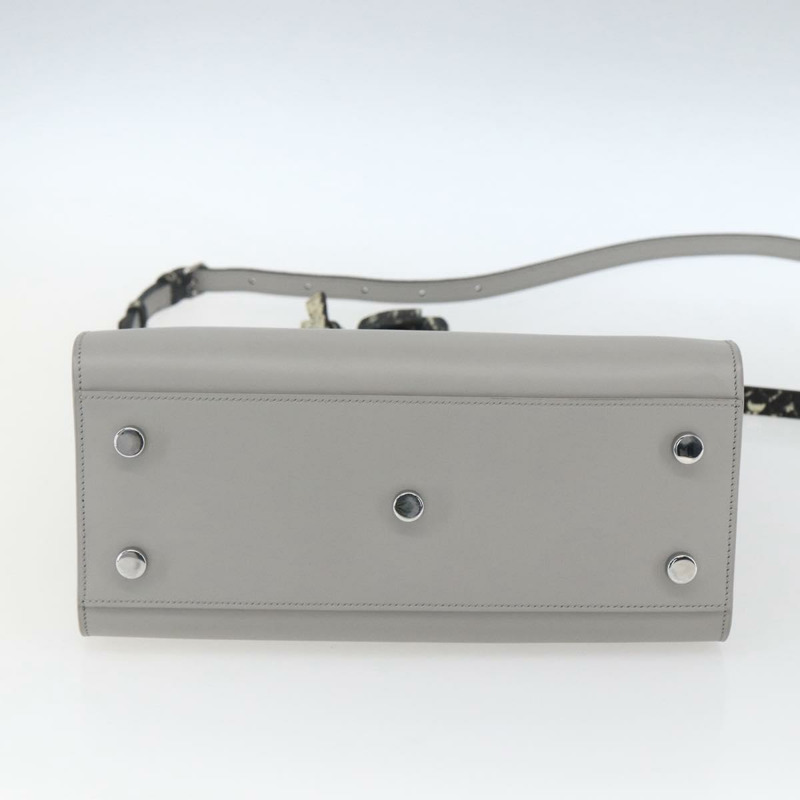 【日本直送】SAINT LAURENT Sac De Jour Baby 手袋 皮革 2way 灰色銀色 Auth ka1699SAM-4