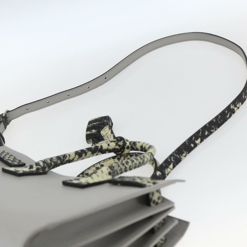 【日本直送】SAINT LAURENT Sac De Jour Baby 手袋 皮革 2way 灰色銀色 Auth ka1699SAM-14