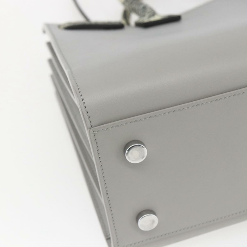 【日本直送】SAINT LAURENT Sac De Jour Baby 手袋 皮革 2way 灰色銀色 Auth ka1699SAM-15