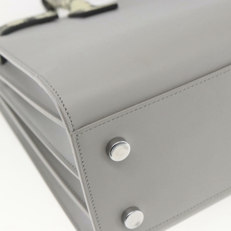 【日本直送】SAINT LAURENT Sac De Jour Baby 手袋 皮革 2way 灰色銀色 Auth ka1699SAM-17