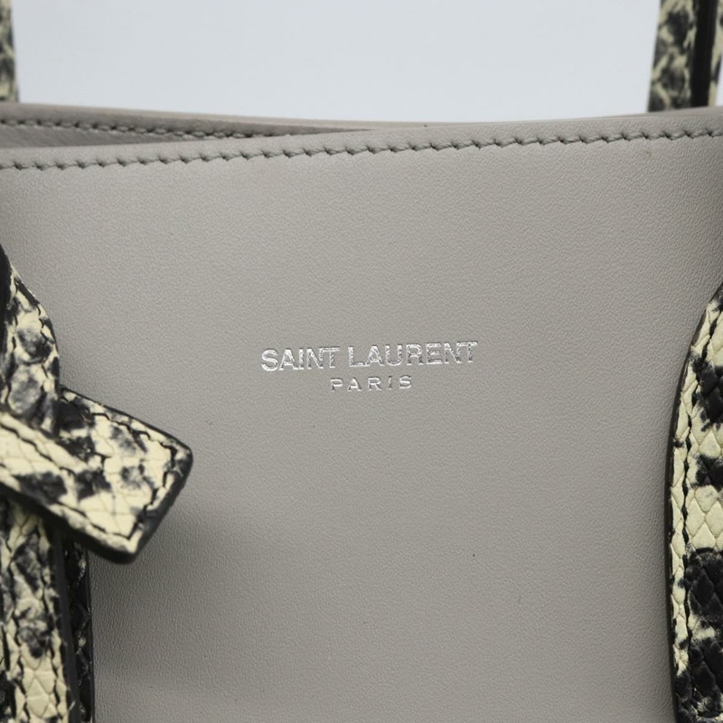 【日本直送】SAINT LAURENT Sac De Jour Baby 手袋 皮革 2way 灰色銀色 Auth ka1699SAM-18