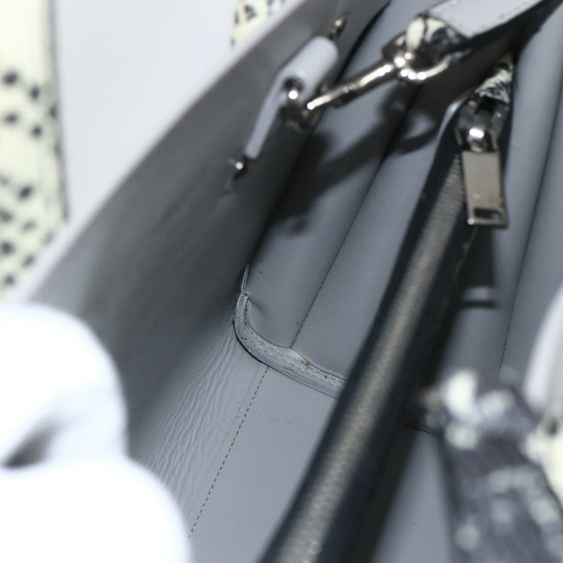 【日本直送】SAINT LAURENT Sac De Jour Baby 手袋 皮革 2way 灰色銀色 Auth ka1699SAM-21