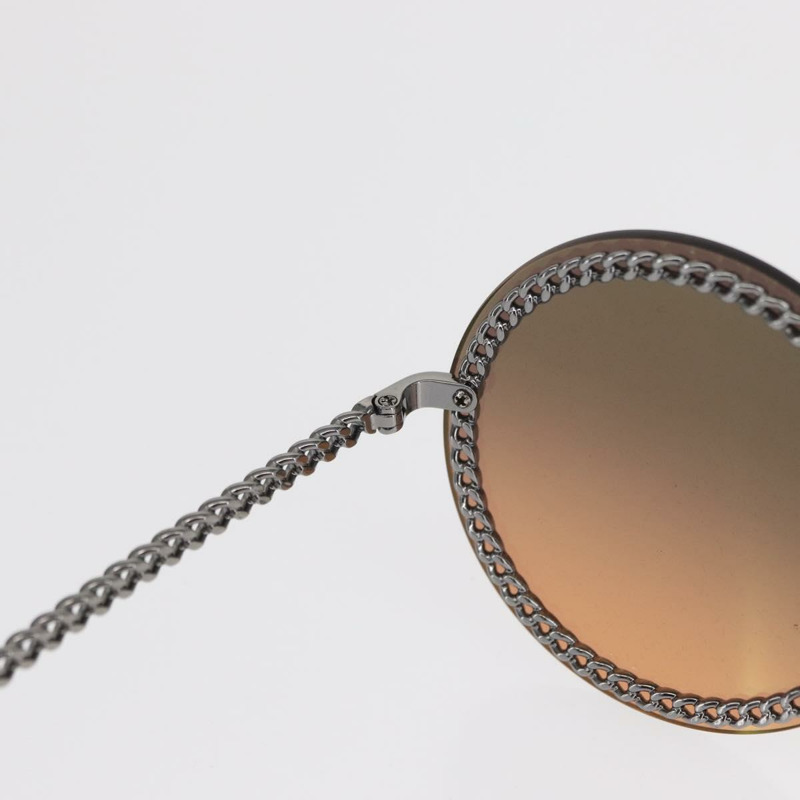 【日本直送】香奈兒 (CHANEL) 鏈條太陽眼鏡 金屬棕色 CC 標誌 Auth 165927SM-7