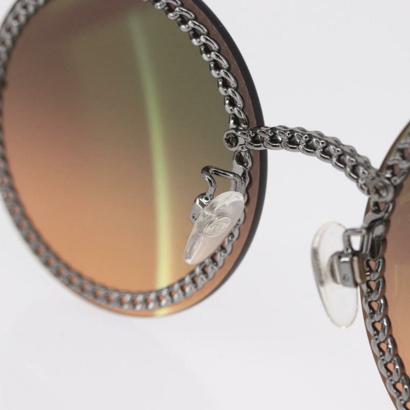 【日本直送】香奈兒 (CHANEL) 鏈條太陽眼鏡 金屬棕色 CC 標誌 Auth 165927SM-8