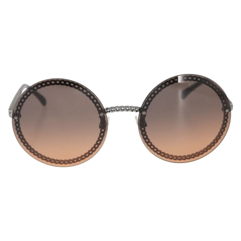 【日本直送】香奈兒 (CHANEL) 鏈條太陽眼鏡 金屬棕色 CC 標誌 Auth 165927SM-12