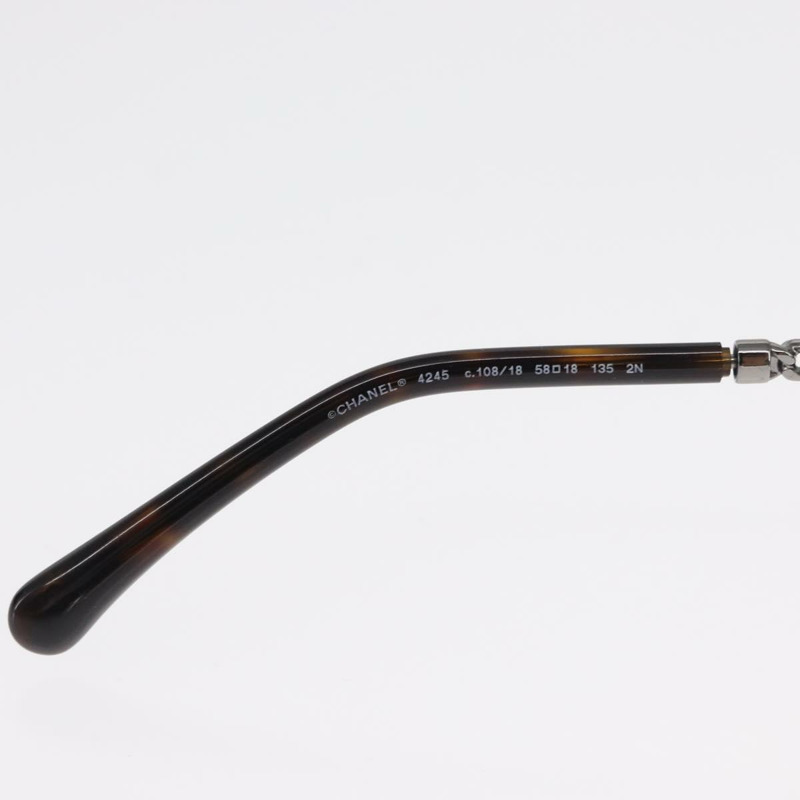 【日本直送】香奈兒 (CHANEL) 鏈條太陽眼鏡 金屬棕色 CC 標誌 Auth 165927SM-15