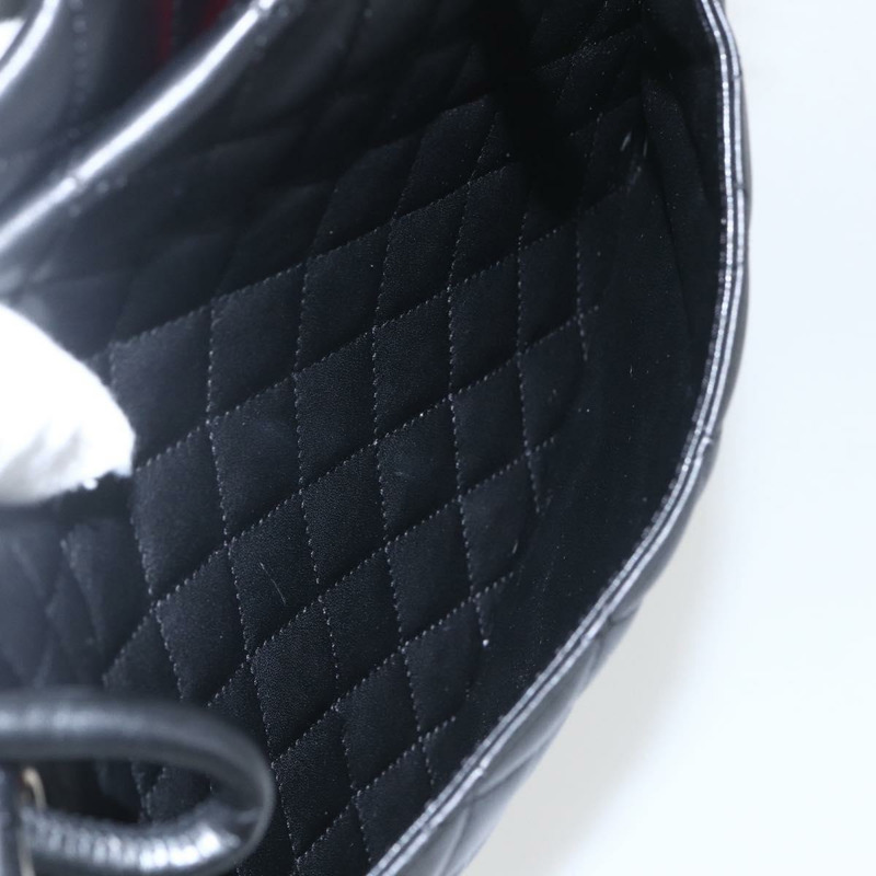 【日本直送】香奈兒 Cambon 系列絎縫手提包，黑色銀色雙C標誌皮革，貨號 164709SM-24