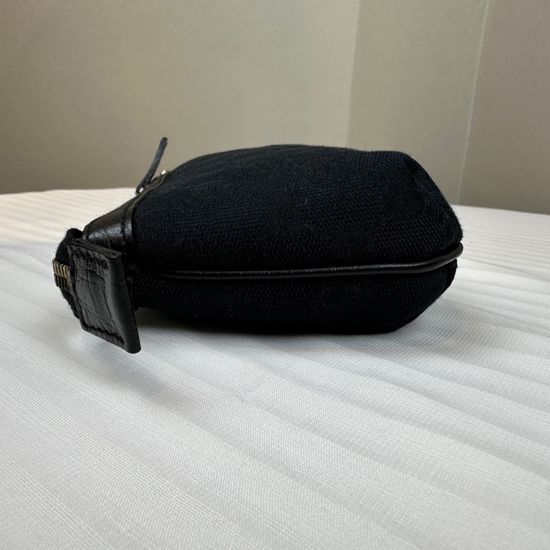 古馳/Gucci GG Jolicoeur Pochette 黑色老花帆布拼皮手拿包 20x3x12cm-5