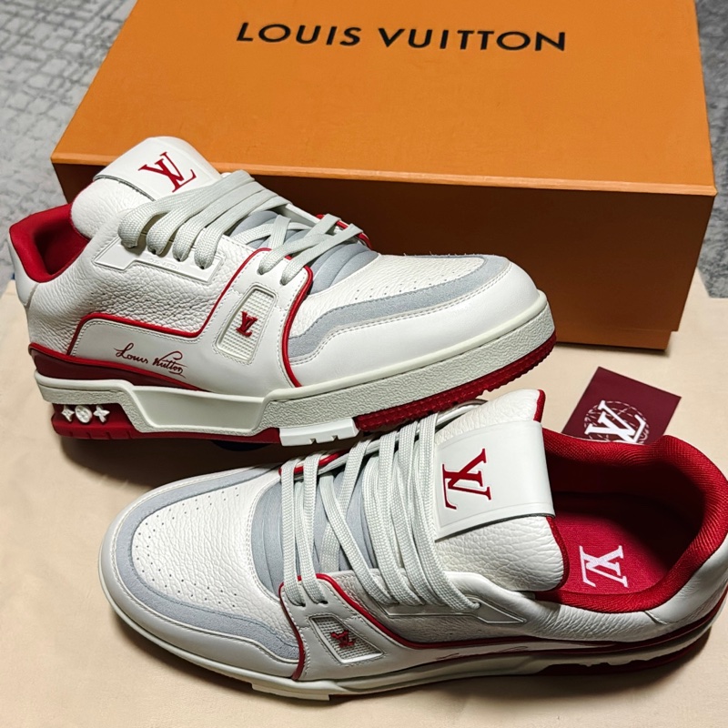 LV TRAINER Sneaker (全新) 白紅 8號 球鞋  27.5cm-0