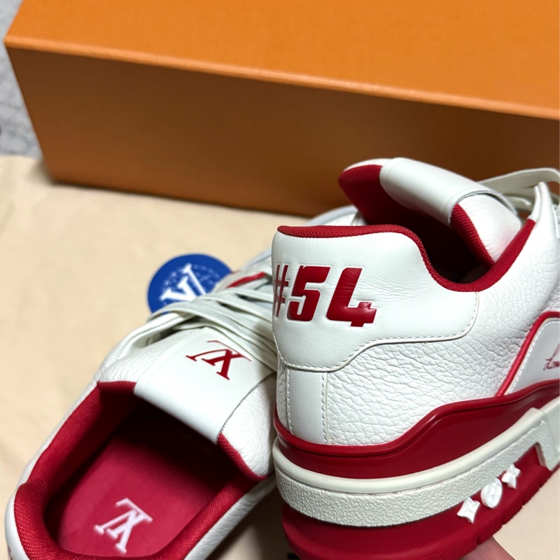 LV TRAINER Sneaker (全新) 白紅 8號 球鞋  27.5cm-4