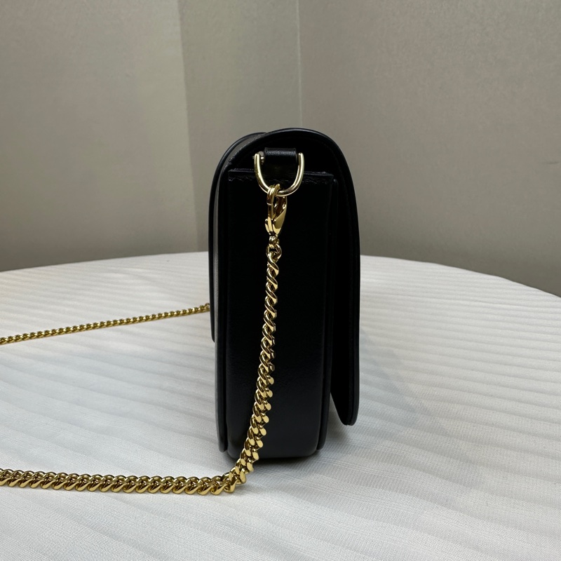 芬迪/Fendi WOC 黑色牛皮金扣鏈條斜背包 21x5x11cm21x5x11cm-2