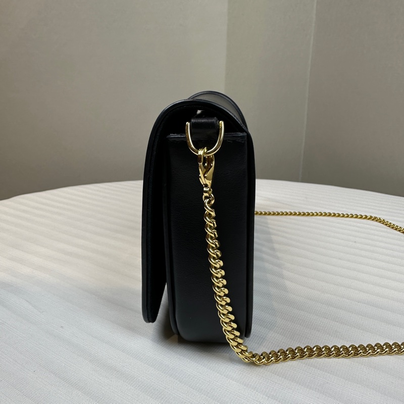 芬迪/Fendi WOC 黑色牛皮金扣鏈條斜背包 21x5x11cm21x5x11cm-3