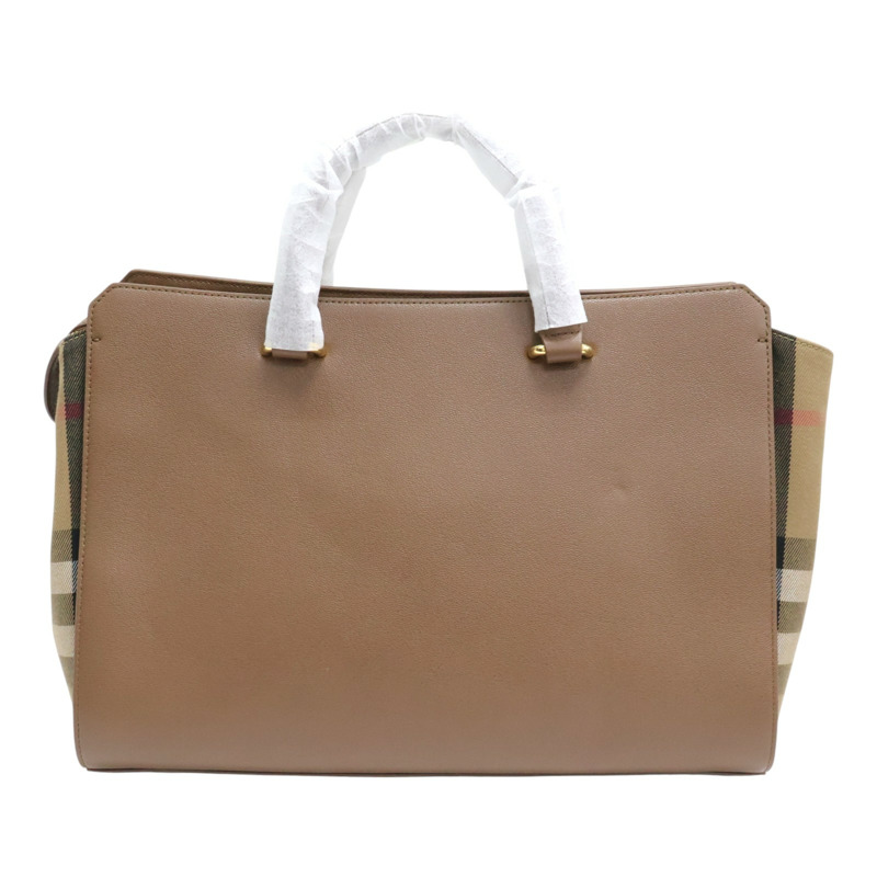 棕色 牛皮 格紋帆布 Banwell Medium 兩用包【BURBERRY 巴寶莉】 8084476-1