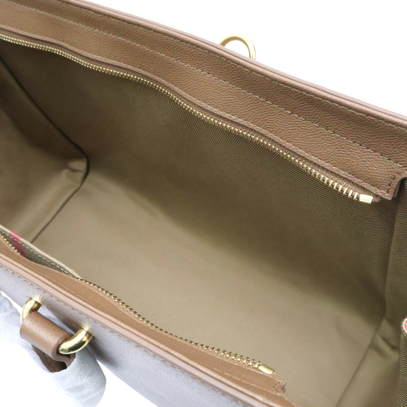 棕色 牛皮 格紋帆布 Banwell Medium 兩用包【BURBERRY 巴寶莉】 8084476-6