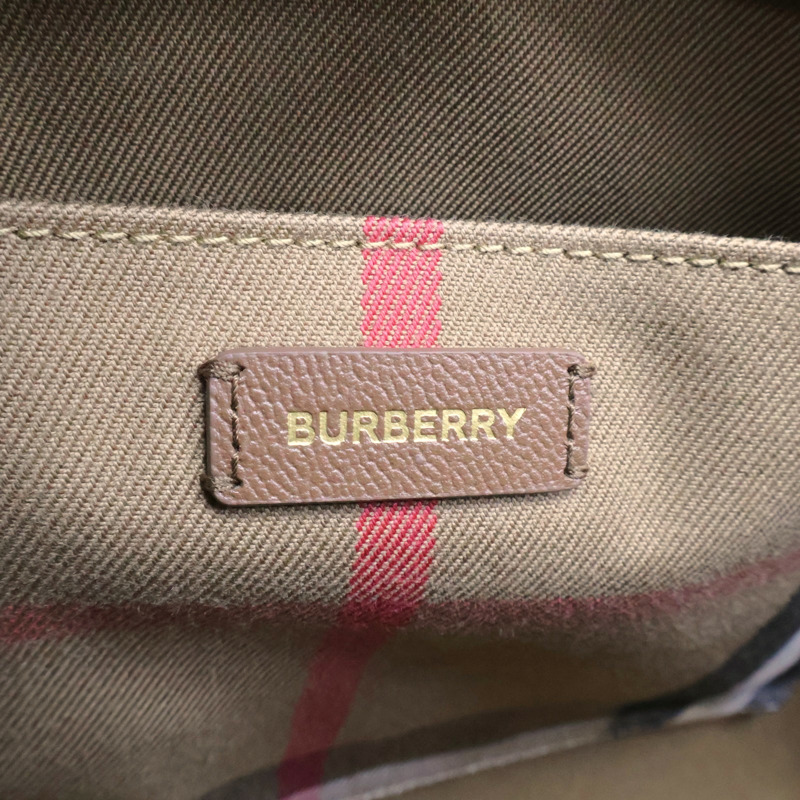 棕色 牛皮 格紋帆布 Banwell Medium 兩用包【BURBERRY 巴寶莉】 8084476-8