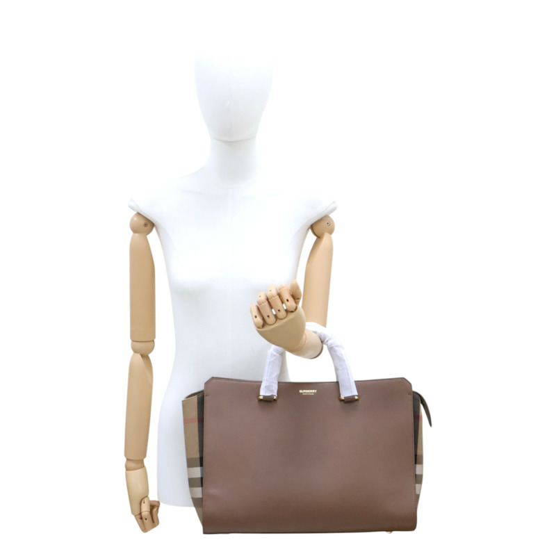 棕色 牛皮 格紋帆布 Banwell Medium 兩用包【BURBERRY 巴寶莉】 8084476-9