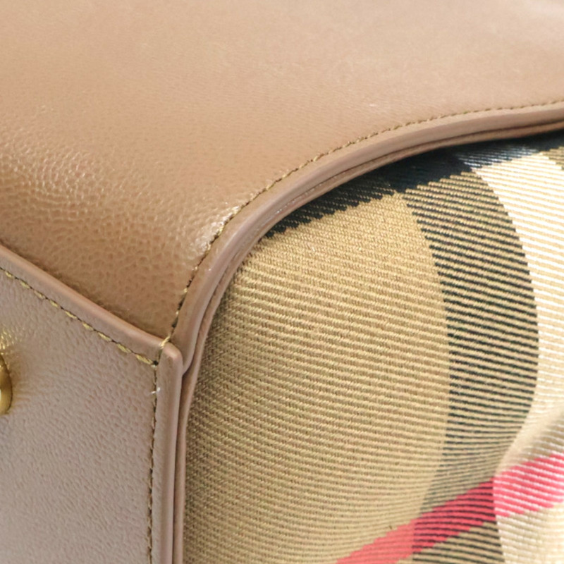 棕色 牛皮 格紋帆布 Banwell Medium 兩用包【BURBERRY 巴寶莉】 8084476-14