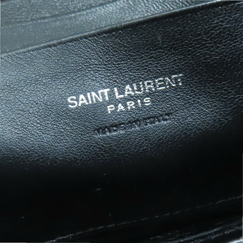 黑色 山形紋 牛皮 LOULOU MINI BAG 肩背包 612579【SAINT LAURENT YSL 聖羅蘭 】 612579-7