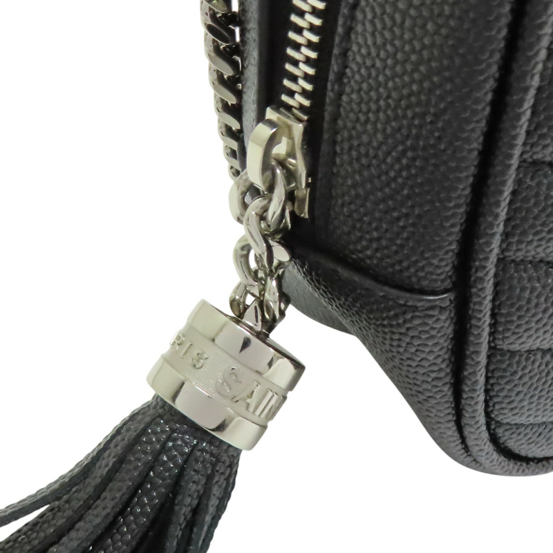 黑色 山形紋 牛皮 LOULOU MINI BAG 肩背包 612579【SAINT LAURENT YSL 聖羅蘭 】 612579-10