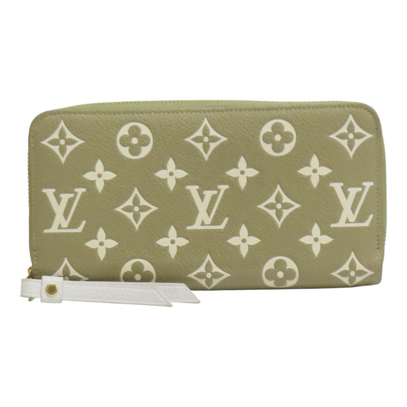 綠/米白色 原花牛皮 Zippy 拉鍊長夾 M81280【LOUIS VUITTON LV 路易威登】 M81280-0