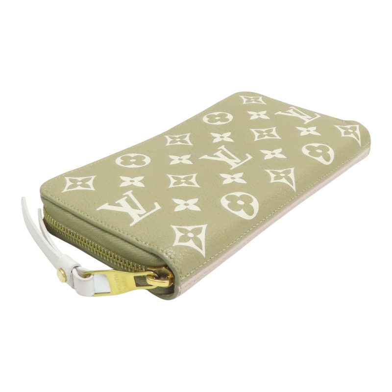 綠/米白色 原花牛皮 Zippy 拉鍊長夾 M81280【LOUIS VUITTON LV 路易威登】 M81280-2