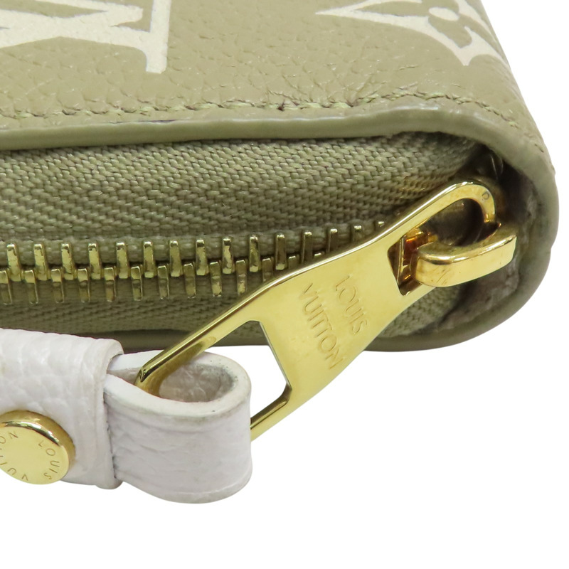 綠/米白色 原花牛皮 Zippy 拉鍊長夾 M81280【LOUIS VUITTON LV 路易威登】 M81280-11